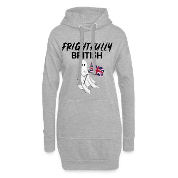 Frightfully British - Chemise drôle d’Halloween au Royaume-Uni - Sweat-shirt à capuche long Femme - gris chiné - Devant