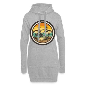 Mountainbiking Porträt - Hoodie-Kleid - Grau meliert - Vorne