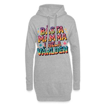 Meilleure maman du monde entier - Sweat-shirt à capuche long Femme - gris chiné - Devant