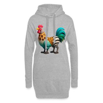 HYBRIDTIER – Baby & Kinder - Hoodie-Kleid - Grau meliert - Vorne