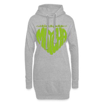 I love you so matcha - Hoodie-Kleid - Grau meliert - Vorne