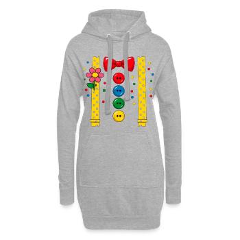 Costumes de clown Carnaval Femmes drôles - Sweat-shirt à capuche long Femme - gris chiné - Devant