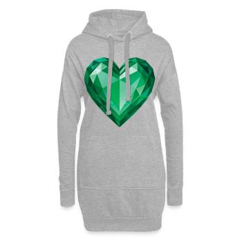 EMERALD HEART – Frieden & Liebe - Hoodie-Kleid - Grau meliert - Vorne
