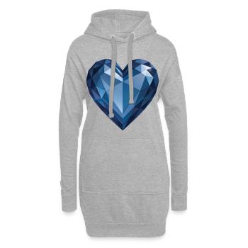 SAPHIR HEART - peace & love - Hoodie Dress - heather grey - Front