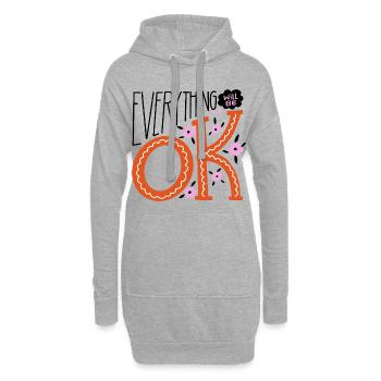 Alles wird gut – Motivierendes Statement-Design - Hoodie-Kleid - Grau meliert - Vorne