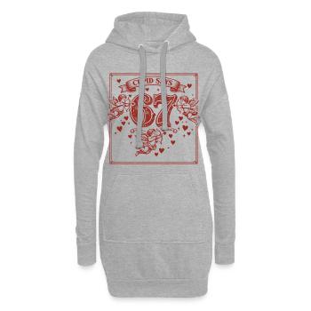 Amor Tage 67 Liebe Six Seven Geschenk Lustig - Hoodie-Kleid - Grau meliert - Vorne