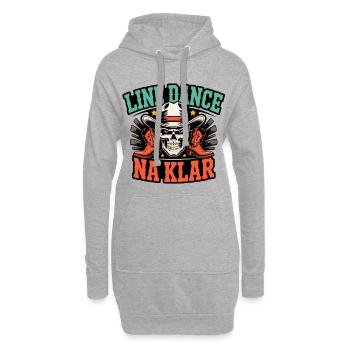 Line Dance Na Klar Skull Cowboy - Hoodie-Kleid - Grau meliert - Vorne