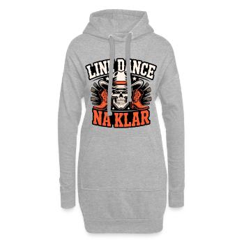 Line Dance Skull Cowboy NA KLAR - Hoodie-Kleid - Grau meliert - Vorne