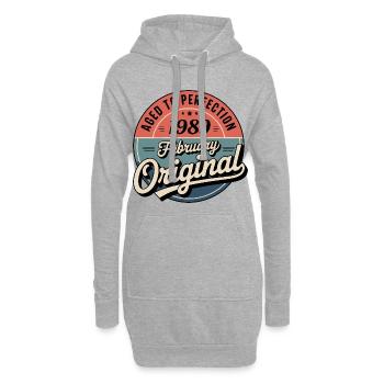 Geburtstag 1989 Februar 1989 geboren im Februar 1989 - Hoodie-Kleid - Grau meliert - Vorne