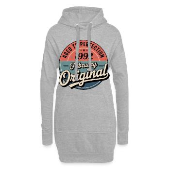 Geburtstag 1992 Februar 1992 geboren im Februar 1992 - Hoodie-Kleid - Grau meliert - Vorne