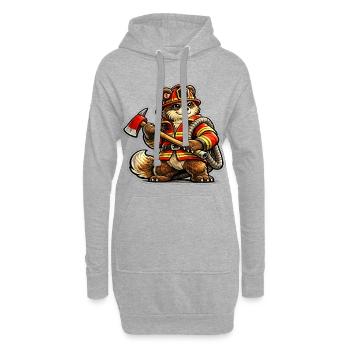 Feuerwehr Bär - Hoodie-Kleid - Grau meliert - Vorne