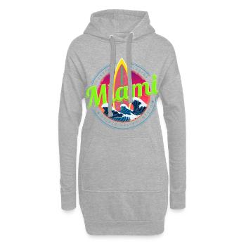 Souvenir vintage de design de surf à Miami, Floride - Sweat-shirt à capuche long Femme - gris chiné - Devant