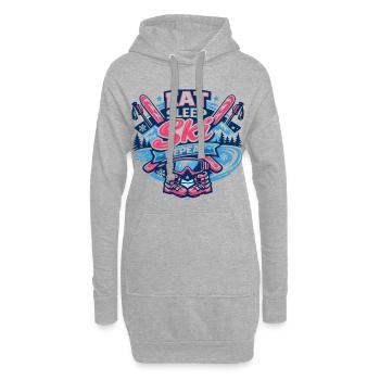 Eat Ski - Sweat-shirt à capuche long Femme - gris chiné - Devant