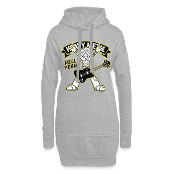 Heavy-Metal-Cartoon-Gitarrist - Hoodie-Kleid - Grau meliert - Vorne