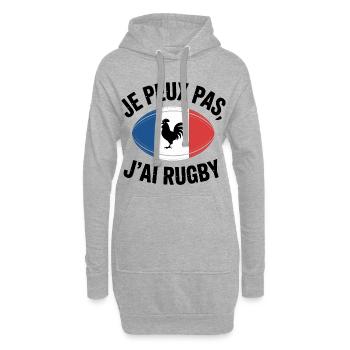 J'peux Pas J'ai trop trop La Flemme - Sweat-shirt à capuche long Femme - gris chiné - Devant