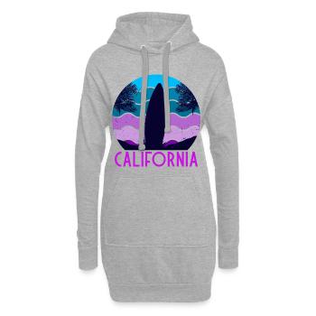 California Surfboard Shirt Retro Ocean Wave Tee - Hoodie-Kleid - Grau meliert - Vorne