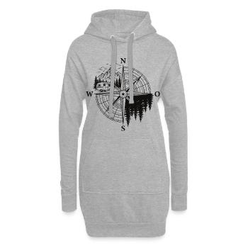 Chemise de camping caravane pour les amateurs de caravanes - Sweat-shirt à capuche long Femme - gris chiné - Devant