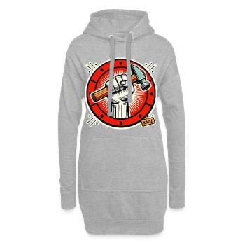 Rising Hammer Emblem - Hoodie Dress - heather grey - Front