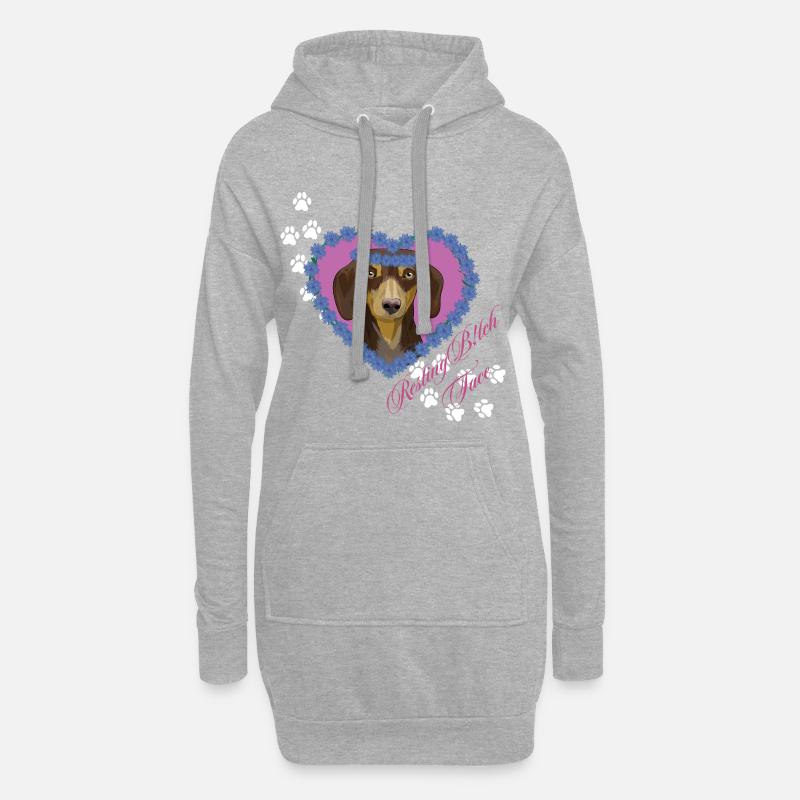 Ruhende B!tch Gesicht Weenie - Hoodie-Kleid - Grau meliert