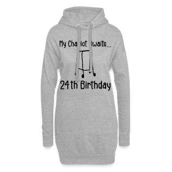 24. Geburtstagsparty Lustiger Geburtstag für 24 Jahre - Hoodie-Kleid - Grau meliert - Vorne