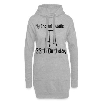 33th Birthday Party Funny 33 Years Old Birthday - Sweat-shirt à capuche long Femme - gris chiné - Devant