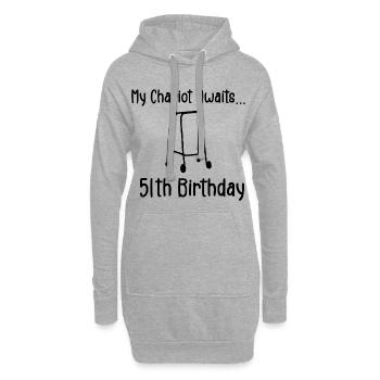 51. Geburtstagsparty Lustiger 51-jähriger Geburtstag - Hoodie-Kleid - Grau meliert - Vorne