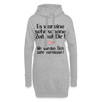 Abschied Kollegin - Schöne Zeit - Hoodie-Kleid - Grau meliert - Vorne