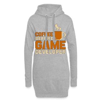 Game Developer Coffee Game Programmer Coffee Lover - Hoodie Dress - heather grey - Front