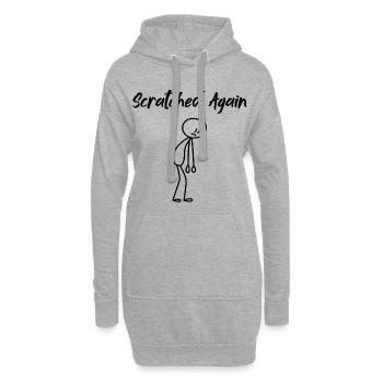 Scratched Again Funny Humor | Minimalist Design - Hoodie Dress - heather grey - Front