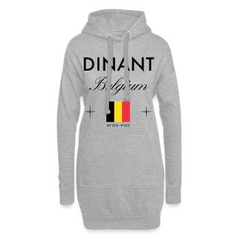Dinant, Belgique, coordonnées, voyage, souvenir - Sweat-shirt à capuche long Femme - gris chiné - Devant