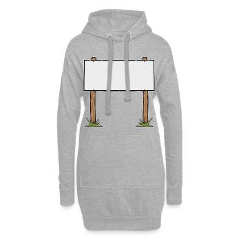 Bannière publicitaire en carton animé en bois - Sweat-shirt à capuche long Femme - gris chiné - Devant