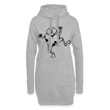 Lustiger Frosch - Hoodie-Kleid - Grau meliert - Vorne