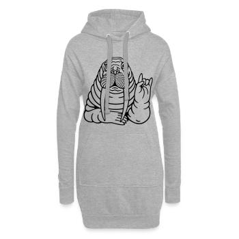 Rocker Walross - Hoodie-Kleid - Grau meliert - Vorne