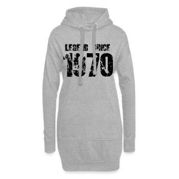 Légende depuis 1970 - Sweat-shirt à capuche long Femme - gris chiné - Devant