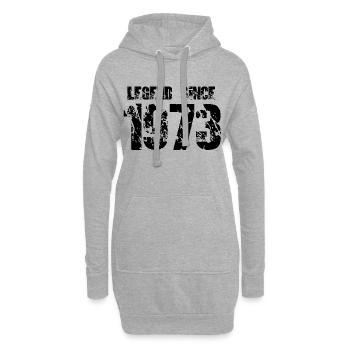 Légende depuis 1973 - Sweat-shirt à capuche long Femme - gris chiné - Devant