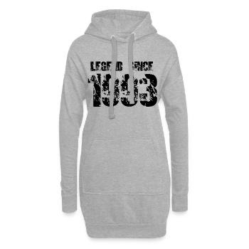 Legend since 1993 - Hoodie-Kleid - Grau meliert - Vorne