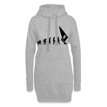 Die Evolution von Windsurfing - Hoodie-Kleid - Grau meliert - Vorne