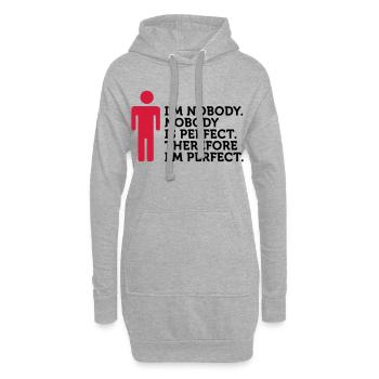 Personne n est parfait. Je ne suis personne. - Sweat-shirt à capuche long Femme - gris chiné - Devant