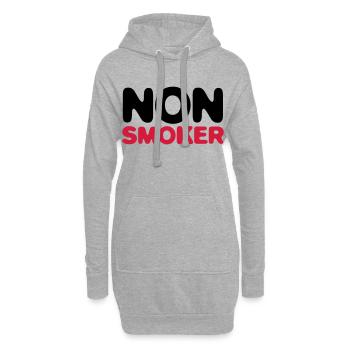 Je suis non fumeur! - Sweat-shirt à capuche long Femme - gris chiné - Devant