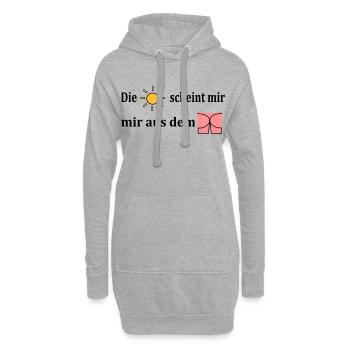 Die Sonne scheint mir aus dem Popo - Hoodie-Kleid - Grau meliert - Vorne