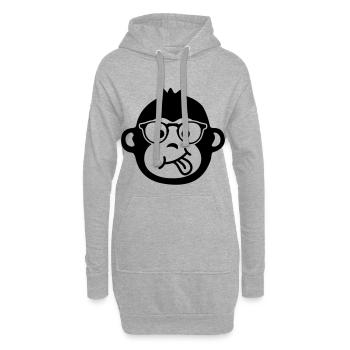 monkey affe brille emoji - Hoodie-Kleid - Grau meliert - Vorne