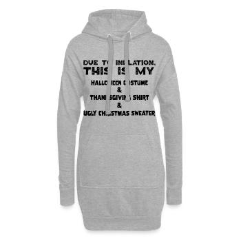 Due To Inflation This Is My Ugly Christmas Sweater - Hoodie-Kleid - Grau meliert - Vorne