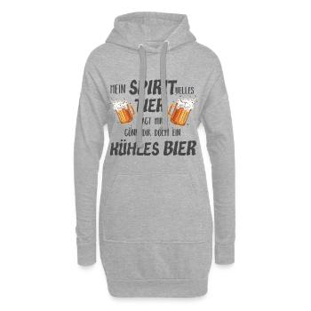 Mein SPIRITuelles TIER sagt mir gönn dir ein BIER☺ - Hoodie-Kleid - Grau meliert - Vorne