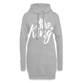 Bébé disant Nap King - blanc - Sweat-shirt à capuche long Femme - gris chiné - Devant