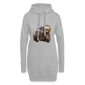 4 Pneus Quad ATV sport - Sweat-shirt à capuche long Femme - gris chiné - Devant