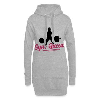 fitness fille gym reine - Sweat-shirt à capuche long Femme - gris chiné - Devant