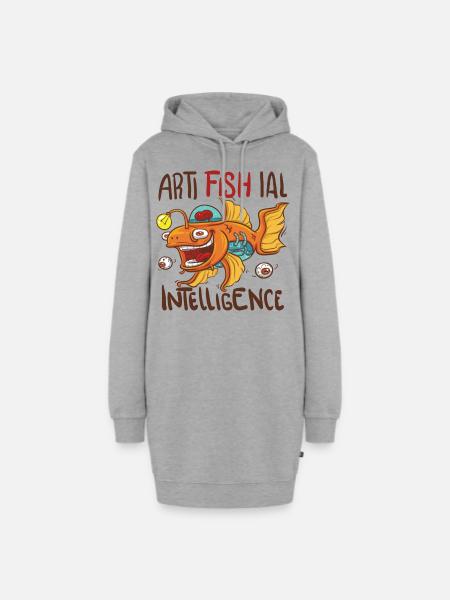 Künstliche Intelligenz - KI | AI - Hoodie-Kleid - Grau meliert