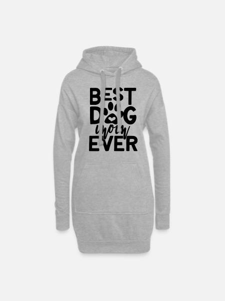 best dog mom ever Gift - Sweat-shirt à capuche long Femme - gris chiné