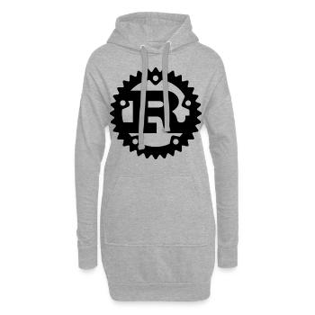 R-Gear Bitcoin Logo - Sweat-shirt à capuche long Femme - gris chiné - Devant