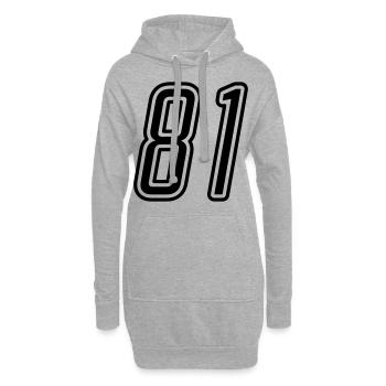 81 Zahl nummer - Hoodie-Kleid - Grau meliert - Vorne
